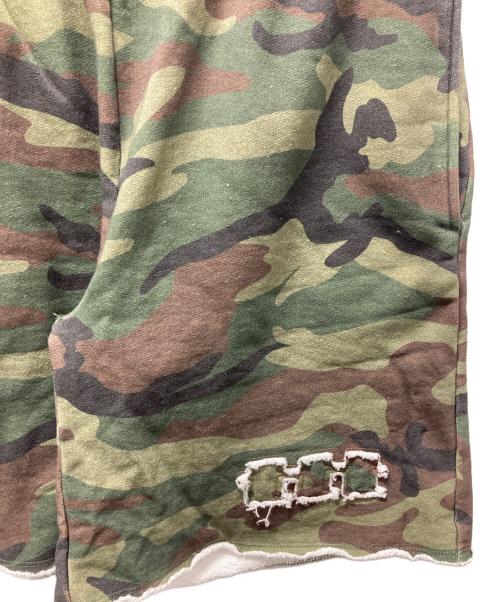 TTT MSW（ティー）TTT MSW (ティー) カモ柄スウェットハーフパンツ オリーブ サイズ:Sの古着・服飾アイテム