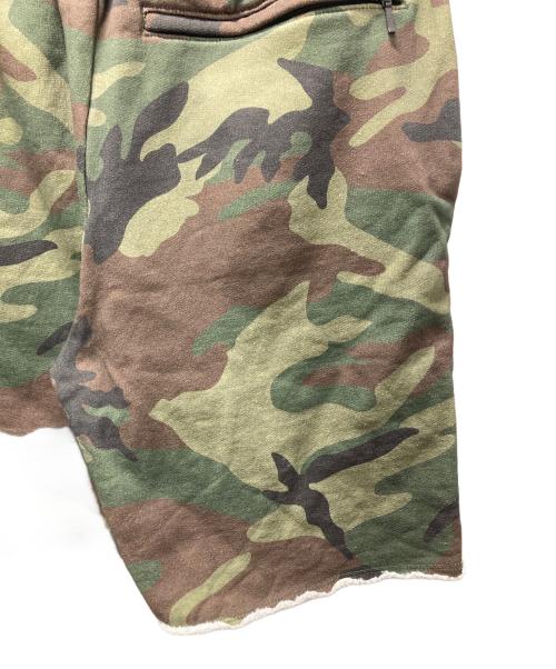 TTT MSW（ティー）TTT MSW (ティー) カモ柄スウェットハーフパンツ オリーブ サイズ:Sの古着・服飾アイテム