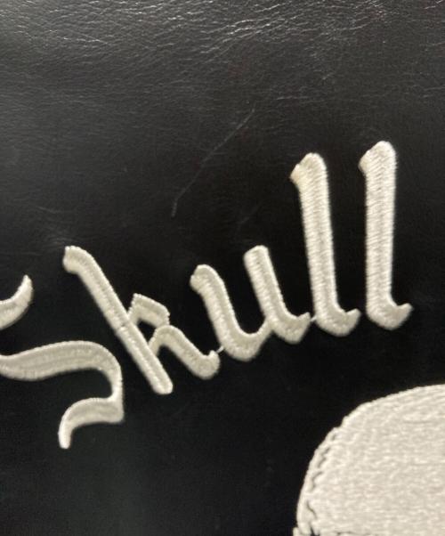 SKULL WORKS（スカルワークス）SKULL WORKS (スカルワークス) スカル刺繍シングルライダースジャケット ブラック サイズ:Lの古着・服飾アイテム