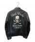 SKULL WORKS (スカルワークス) スカル刺繍シングルライダースジャケット ブラック サイズ:L：11000円