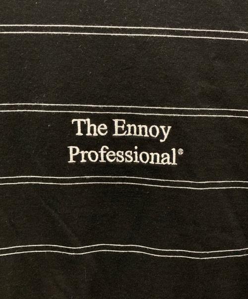 The Ennoy Professional（ザ エンノイ プロフェッショナル）THE ENNOY PROFESSIONAL (ザ エンノイ プロフェッショナル) ロゴ刺繍ボーダーカットソー ブラック サイズ:Mの古着・服飾アイテム