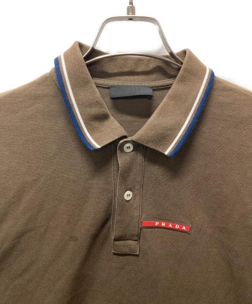 PRADA（プラダ）PRADA (プラダ) 鹿の子ポロシャツ ブラウン サイズ:Lの古着・服飾アイテム