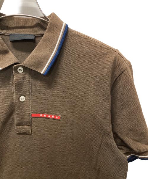 PRADA（プラダ）PRADA (プラダ) 鹿の子ポロシャツ ブラウン サイズ:Lの古着・服飾アイテム