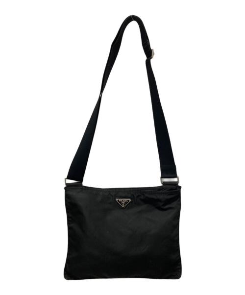 PRADA（プラダ）PRADA (プラダ) ナイロンスクエアショルダーバッグ ブラックの古着・服飾アイテム