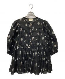 UNITED ARROWS TOKYO（ユナイテッドアローズトウキョウ）の古着「フラワージャガード シアー ブルゾン」｜ブラック