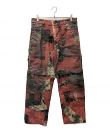 DIESEL（ディーゼル）の古着「D-MULTY JOGG グラフィック ペイント デチャッタブル カーゴパンツ」｜レッド