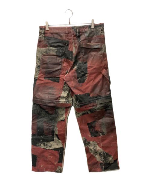DIESEL（ディーゼル）DIESEL (ディーゼル) D-MULTY JOGG グラフィック ペイント デチャッタブル カーゴパンツ レッド サイズ:W32の古着・服飾アイテム