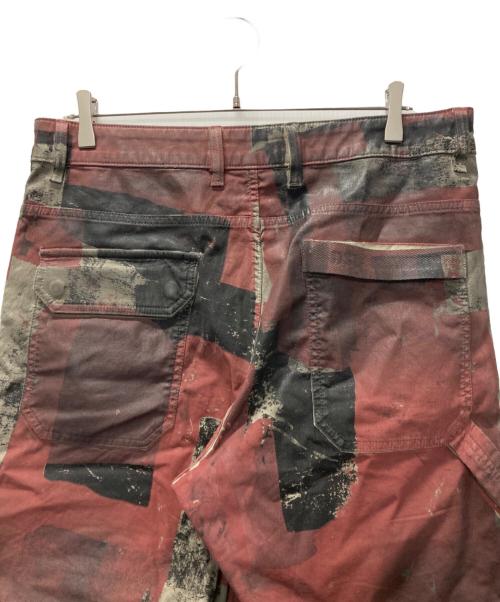 DIESEL（ディーゼル）DIESEL (ディーゼル) D-MULTY JOGG グラフィック ペイント デチャッタブル カーゴパンツ レッド サイズ:W32の古着・服飾アイテム