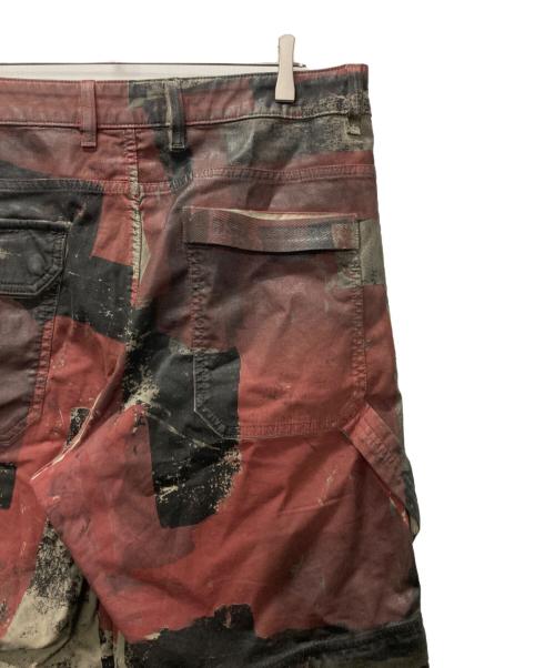 DIESEL（ディーゼル）DIESEL (ディーゼル) D-MULTY JOGG グラフィック ペイント デチャッタブル カーゴパンツ レッド サイズ:W32の古着・服飾アイテム