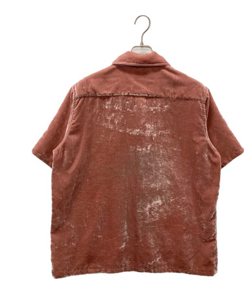 Needles（ニードルズ）Needles (ニードルズ) Italian Collar S/S Shirt-PE/R Velvet/イタリアンカラー ベルベットシャツ ピンク サイズ:Mの古着・服飾アイテム