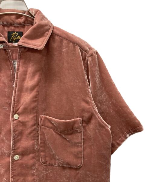 Needles（ニードルズ）Needles (ニードルズ) Italian Collar S/S Shirt-PE/R Velvet/イタリアンカラー ベルベットシャツ ピンク サイズ:Mの古着・服飾アイテム