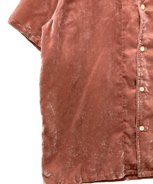 Needles（ニードルズ）Needles (ニードルズ) Italian Collar S/S Shirt-PE/R Velvet/イタリアンカラー ベルベットシャツ ピンク サイズ:Mの古着・服飾アイテム
