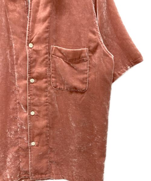 Needles（ニードルズ）Needles (ニードルズ) Italian Collar S/S Shirt-PE/R Velvet/イタリアンカラー ベルベットシャツ ピンク サイズ:Mの古着・服飾アイテム