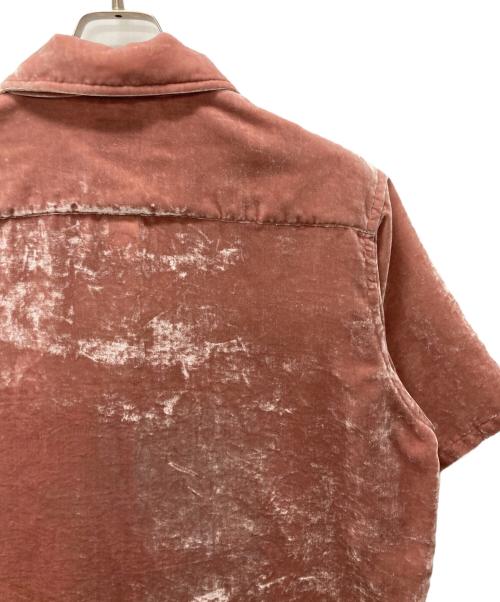 Needles（ニードルズ）Needles (ニードルズ) Italian Collar S/S Shirt-PE/R Velvet/イタリアンカラー ベルベットシャツ ピンク サイズ:Mの古着・服飾アイテム