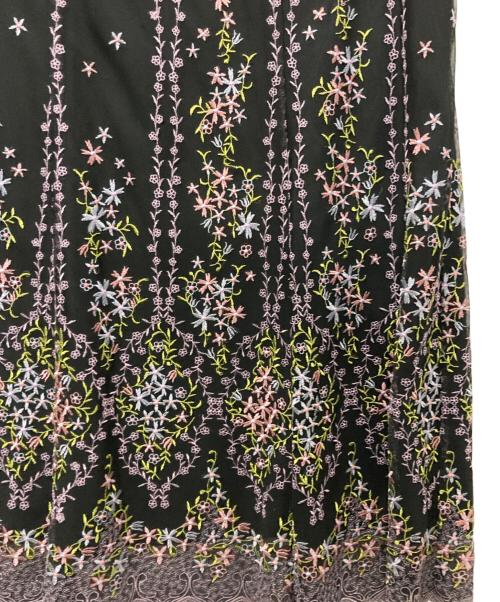 Rose Tiara（ローズティアラ）Rose Tiara (ローズティアラ) チュールフラワークロスリボンワンピース ブラック サイズ:46の古着・服飾アイテム