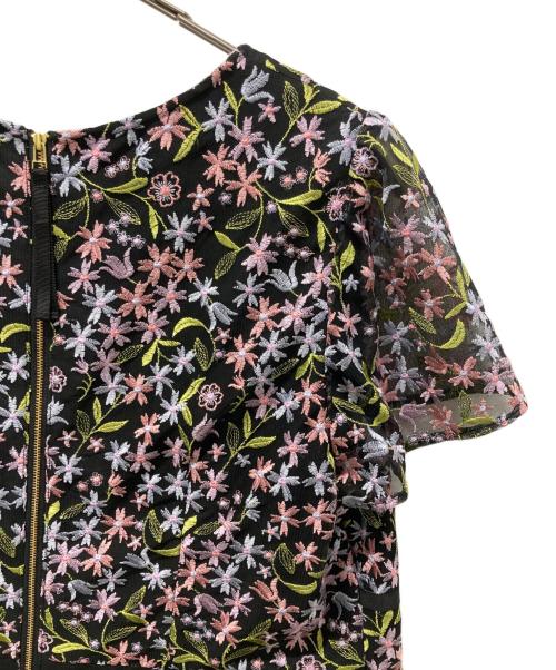 Rose Tiara（ローズティアラ）Rose Tiara (ローズティアラ) チュールフラワークロスリボンワンピース ブラック サイズ:46の古着・服飾アイテム
