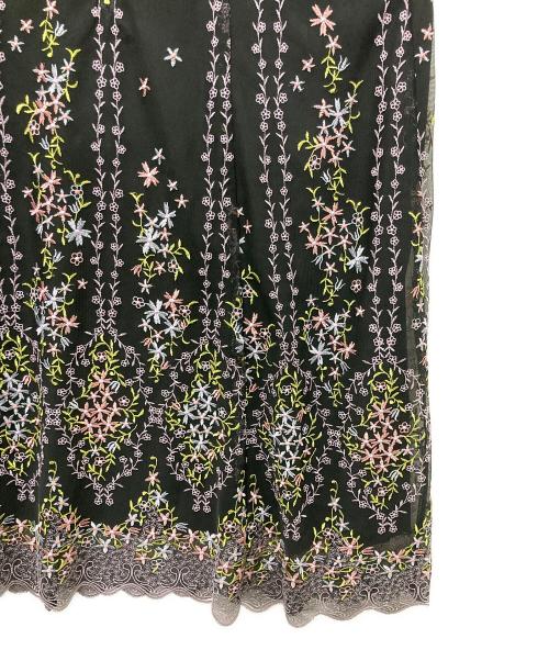 Rose Tiara（ローズティアラ）Rose Tiara (ローズティアラ) チュールフラワークロスリボンワンピース ブラック サイズ:46の古着・服飾アイテム