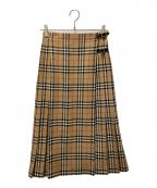 Burberry'sバーバリーズ）の古着「ノヴァチェックウールラップスカート」｜ベージュ