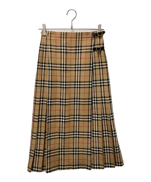 Burberry's（バーバリーズ）Burberry's (バーバリーズ) ノヴァチェックウールラップスカート ベージュ サイズ:38の古着・服飾アイテム