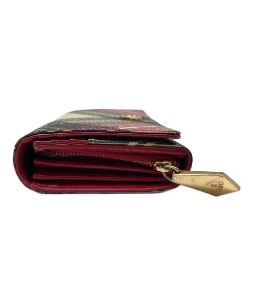 Vivienne Westwood（ヴィヴィアンウエストウッド）Vivienne Westwood (ヴィヴィアンウエストウッド) タータンチェック柄長財布 ピンク×アイボリーの古着・服飾アイテム