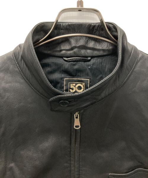 Cinquanta（チンクワンタ）Cinquanta (チンクワンタ) スタンドカラー シングルライダースジャケット ブラック サイズ:50の古着・服飾アイテム