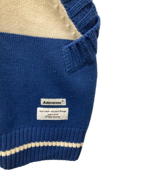 ADER error（アーダーエラー）ADER error (アーダーエラー) カラーブロックニットベスト ブルー サイズ:不明の古着・服飾アイテム
