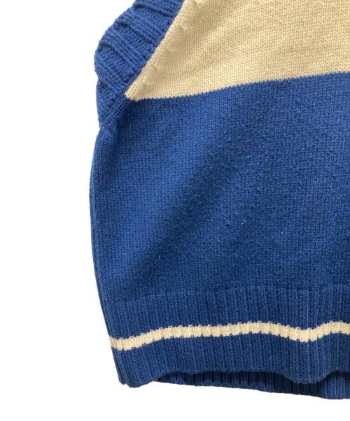 ADER error（アーダーエラー）ADER error (アーダーエラー) カラーブロックニットベスト ブルー サイズ:不明の古着・服飾アイテム
