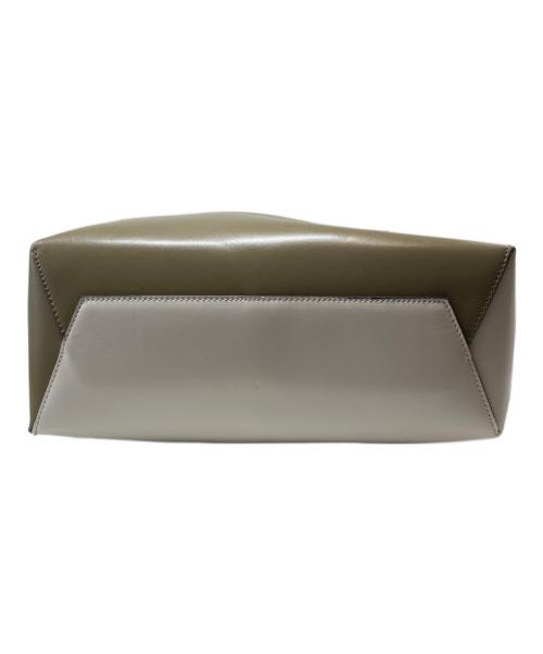 MARNI（マルニ）MARNI (マルニ) MUSEO TOTE BAG/ミュゼオ レザートートバッグ ベージュ×カーキの古着・服飾アイテム