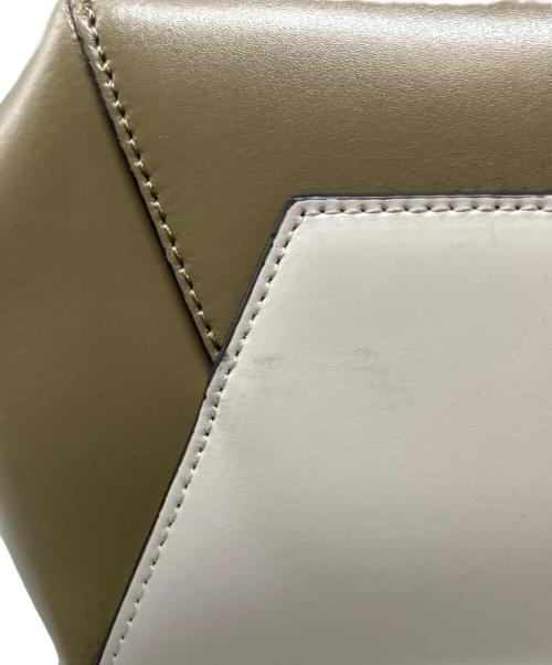 MARNI（マルニ）MARNI (マルニ) MUSEO TOTE BAG/ミュゼオ レザートートバッグ ベージュ×カーキの古着・服飾アイテム