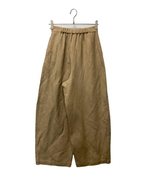 Curensology（カレンソロジー）Curensology (カレンソロジー) リネンウールスタッズパンツ ベージュ サイズ:36 未使用品の古着・服飾アイテム