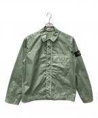 STONE ISLANDストーンアイランド）の古着「Mussola Gommata-TC Shirt Jacket/コットンコーティングジャケット」｜グリーン