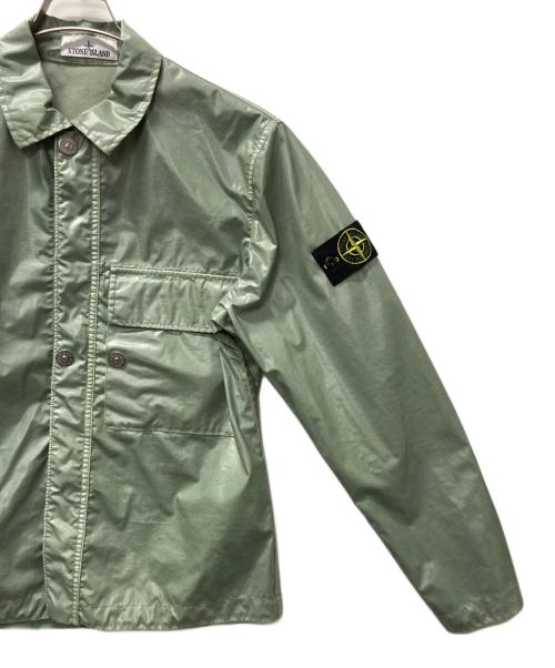 STONE ISLAND（ストーンアイランド）STONE ISLAND (ストーンアイランド) Mussola Gommata-TC Shirt Jacket/コットンコーティングジャケット グリーン サイズ:Sの古着・服飾アイテム