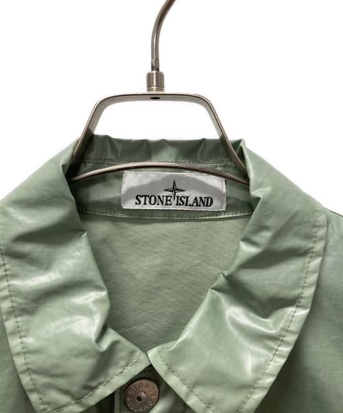 STONE ISLAND（ストーンアイランド）STONE ISLAND (ストーンアイランド) Mussola Gommata-TC Shirt Jacket/コットンコーティングジャケット グリーン サイズ:Sの古着・服飾アイテム