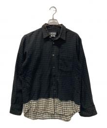 BLACK COMME des GARCONS（ブラックコムデギャルソン）の古着「グラデーション加工チェックシャツ」｜ブラック