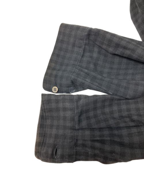 BLACK COMME des GARCONS（ブラックコムデギャルソン）BLACK COMME des GARCONS (ブラックコムデギャルソン) グラデーション加工チェックシャツ ブラック サイズ:Lの古着・服飾アイテム