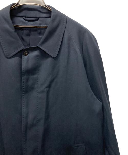 Yves Saint Laurent（イヴサンローラン）Yves Saint Laurent (イヴサンローラン) ウールシルクステンカラーコート ネイビー サイズ:Lの古着・服飾アイテム