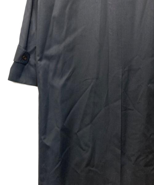 Yves Saint Laurent（イヴサンローラン）Yves Saint Laurent (イヴサンローラン) ウールシルクステンカラーコート ネイビー サイズ:Lの古着・服飾アイテム