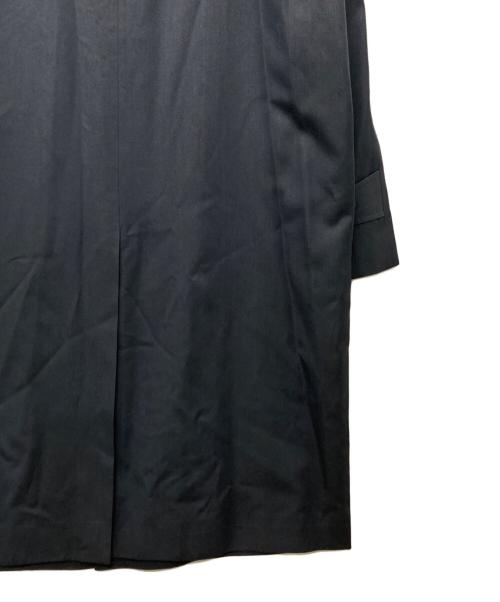 Yves Saint Laurent（イヴサンローラン）Yves Saint Laurent (イヴサンローラン) ウールシルクステンカラーコート ネイビー サイズ:Lの古着・服飾アイテム