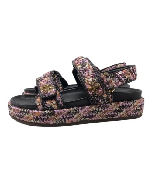 TORY BURCH（トリーバーチ）TORY BURCH (トリーバーチ) Kira Tweed Platform Sport Sandals/キラ ツイード プラットフォーム スポーツサンダル ブラウンピンク サイズ:SIZE7 1/2の古着・服飾アイテム