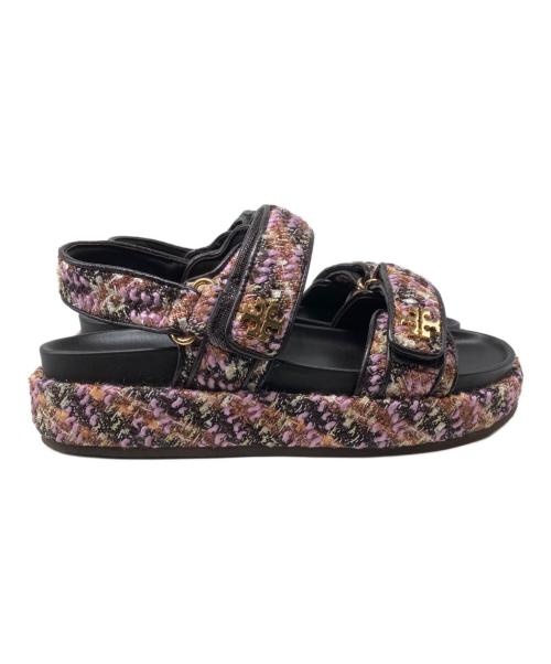 TORY BURCH（トリーバーチ）TORY BURCH (トリーバーチ) Kira Tweed Platform Sport Sandals/キラ ツイード プラットフォーム スポーツサンダル ブラウンピンク サイズ:SIZE7 1/2の古着・服飾アイテム