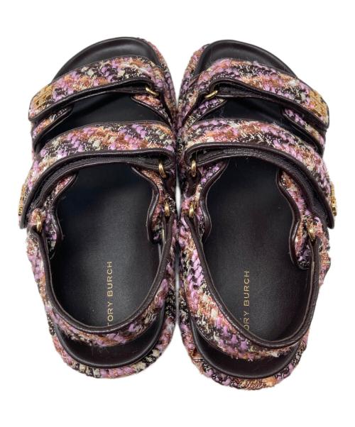 TORY BURCH（トリーバーチ）TORY BURCH (トリーバーチ) Kira Tweed Platform Sport Sandals/キラ ツイード プラットフォーム スポーツサンダル ブラウンピンク サイズ:SIZE7 1/2の古着・服飾アイテム