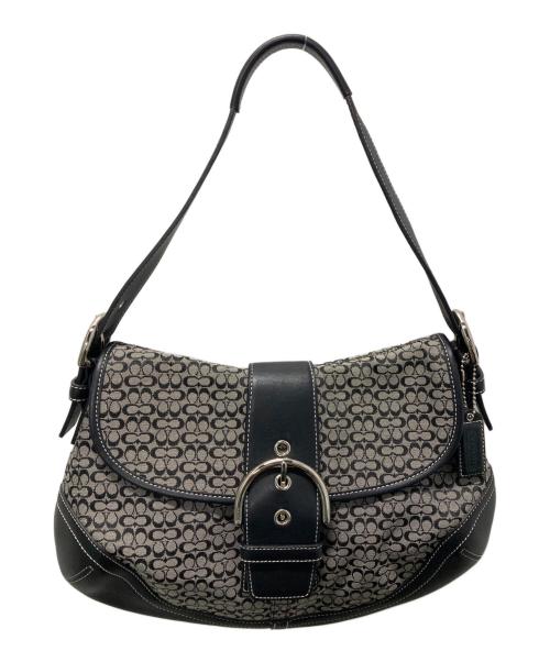 COACH（コーチ）COACH (コーチ) ソーホー ミニシグネチャーワンショルダーバッグ グレー×ブラックの古着・服飾アイテム