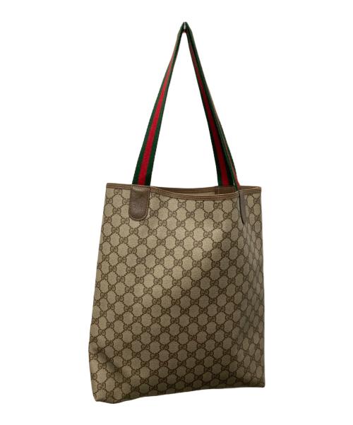 GUCCI（グッチ）GUCCI (グッチ) GGスプリーム シェリーライン トートバッグ ベージュの古着・服飾アイテム