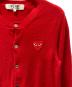 中古・古着 PLAY COMME des GARCONS (プレイコムデギャルソン) ハートロゴ刺繍ニットカーディガン レッド サイズ:Ｓ：13000円