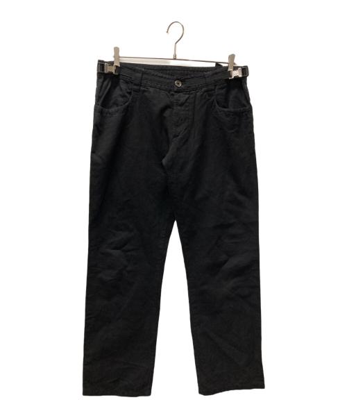 DIRK BIKKEMBERGS（ダークビッケンバーグ）DIRK BIKKEMBERGS (ダークビッケンバーグ) サイドアジャスターコットンリネンパンツ ブラック サイズ:36の古着・服飾アイテム