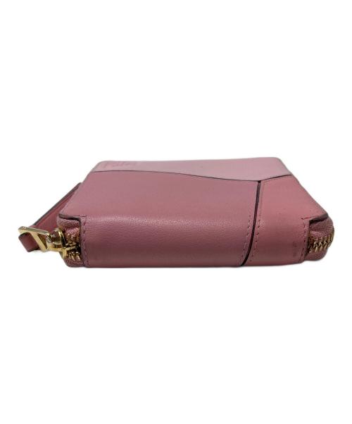 LOEWE（ロエベ）LOEWE (ロエベ) パズル スクエア ラウンドファスナー二つ折り財布 ピンクの古着・服飾アイテム