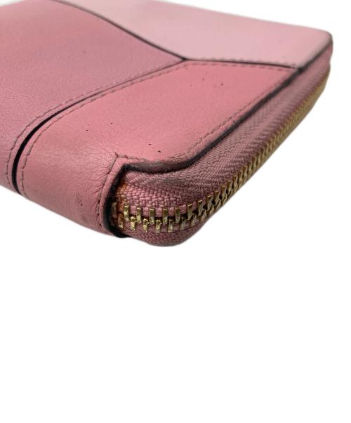 LOEWE（ロエベ）LOEWE (ロエベ) パズル スクエア ラウンドファスナー二つ折り財布 ピンクの古着・服飾アイテム