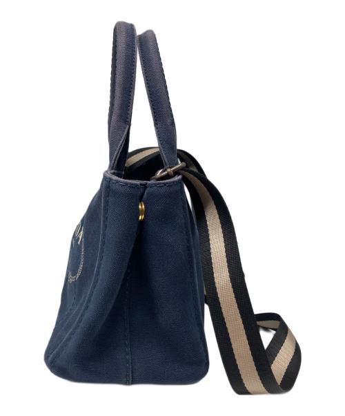 PRADA（プラダ）PRADA (プラダ) カナパ2WAYキャンバストートバッグ ネイビーの古着・服飾アイテム