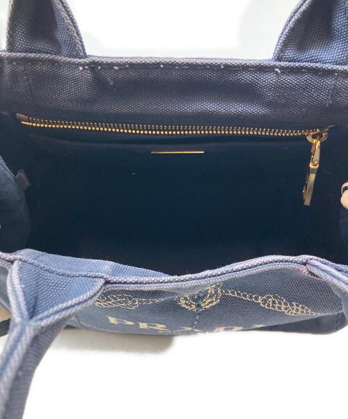 PRADA（プラダ）PRADA (プラダ) カナパ2WAYキャンバストートバッグ ネイビーの古着・服飾アイテム