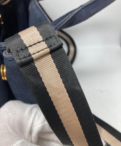 PRADA（プラダ）PRADA (プラダ) カナパ2WAYキャンバストートバッグ ネイビーの古着・服飾アイテム